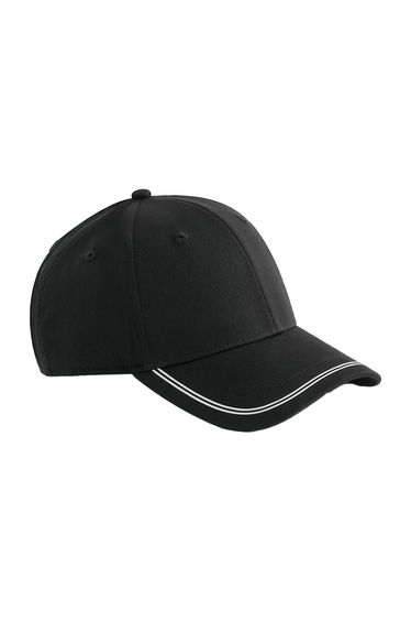 Beechfield Match Day Baseball Cap - Black/White