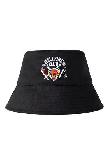 Stranger Things Unisex Adult Hellfire Club Bucket Hat - Black