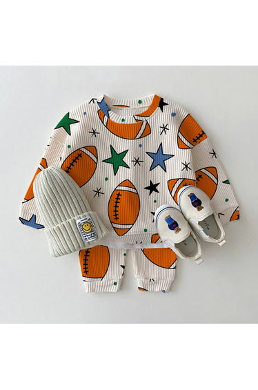 Baby Toddler Rugby Football Waffle 2-piece Set