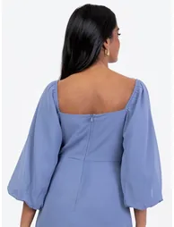 Maya Lavender Blue Embellished Square Neck Midaxi Dress - 3