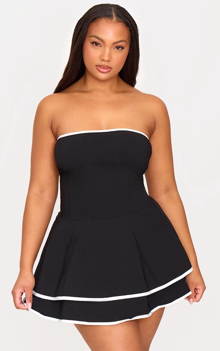 black stretch woven contrast tiered shift dress Strappy Square Neck Contrast Lace Maxi Shift Dress In Black Woven | EGO US