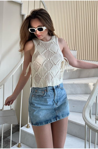 Women's Side Tie Knitwear Top