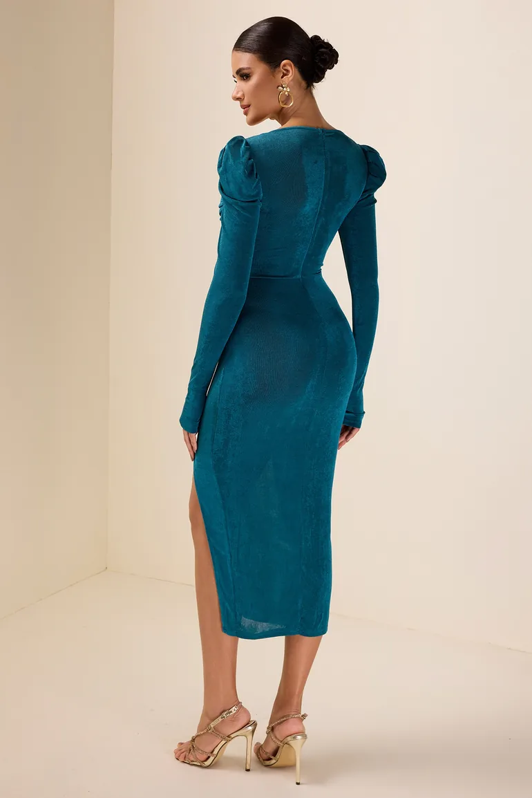 Émilie Jersey Midi Dress in Blue - 1