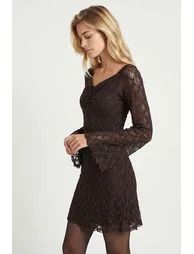 ISTANBUL Bardot Lace Midi Dress - 2