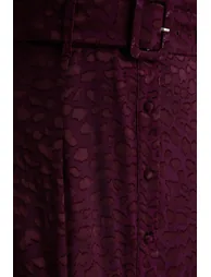 Kirsty | Purple Long Sleeve Shirt Dress With full Skirt - 5