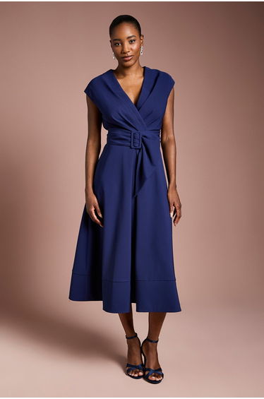 Belted Crepe Dress