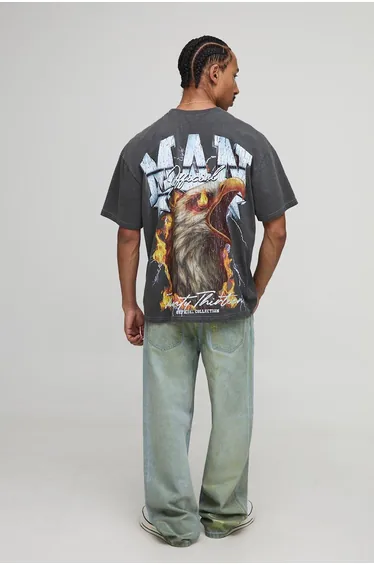 Relaxed Fit Metallic Jeans