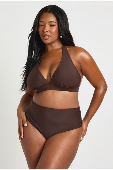 Plus Essentials High Waist Brief - chocolate
