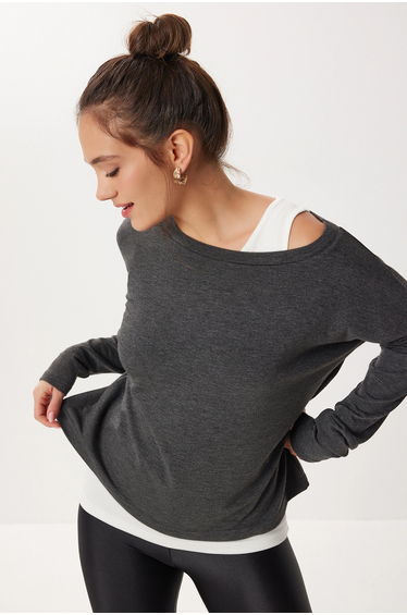 ISTANBUL Boat Neck Long Sleeve Blouse