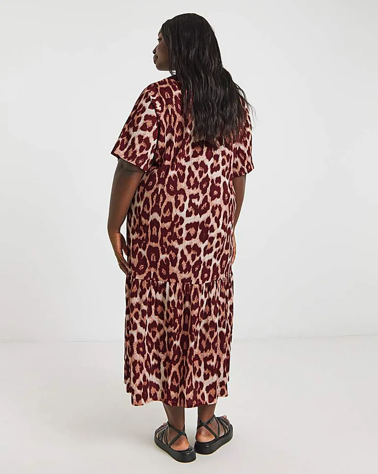 Waffle Drop Waist Midi Dress - 2