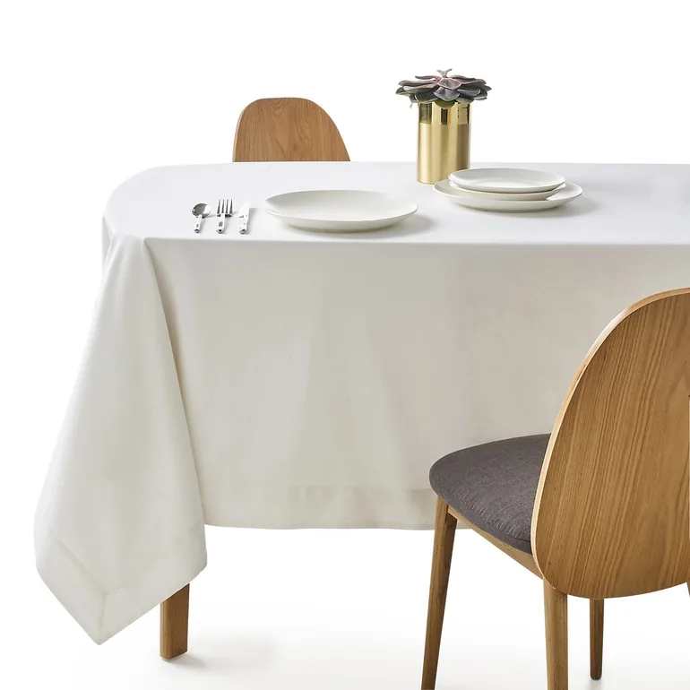 Border Linen Blend Tablecloth