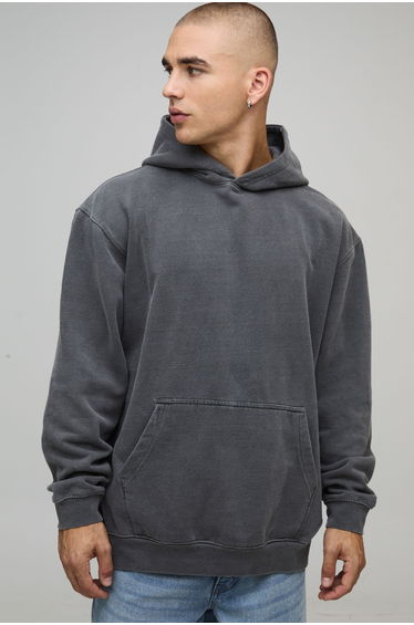 Charcoal Oversized Colorado Washed Location Print Hoodie - charcoal