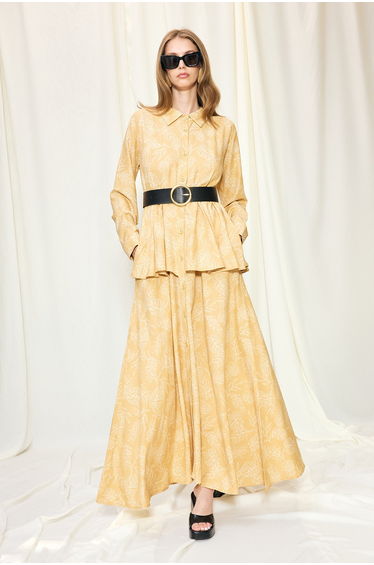 Linen Dress with a Leather Belt