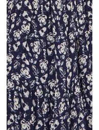 Yumi Navy Floral Mesh Wrap Dress - 5