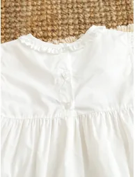 Girls Off-White Embroidered Smocked Dress - 5