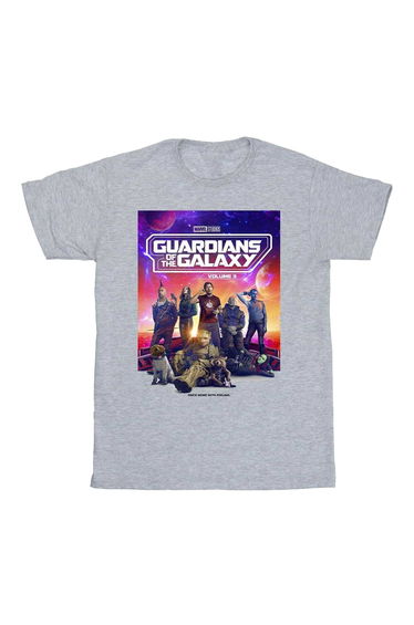 Guardians Of The Galaxy Volume 3 Boys Movie Poster T-Shirt - Sport Grey