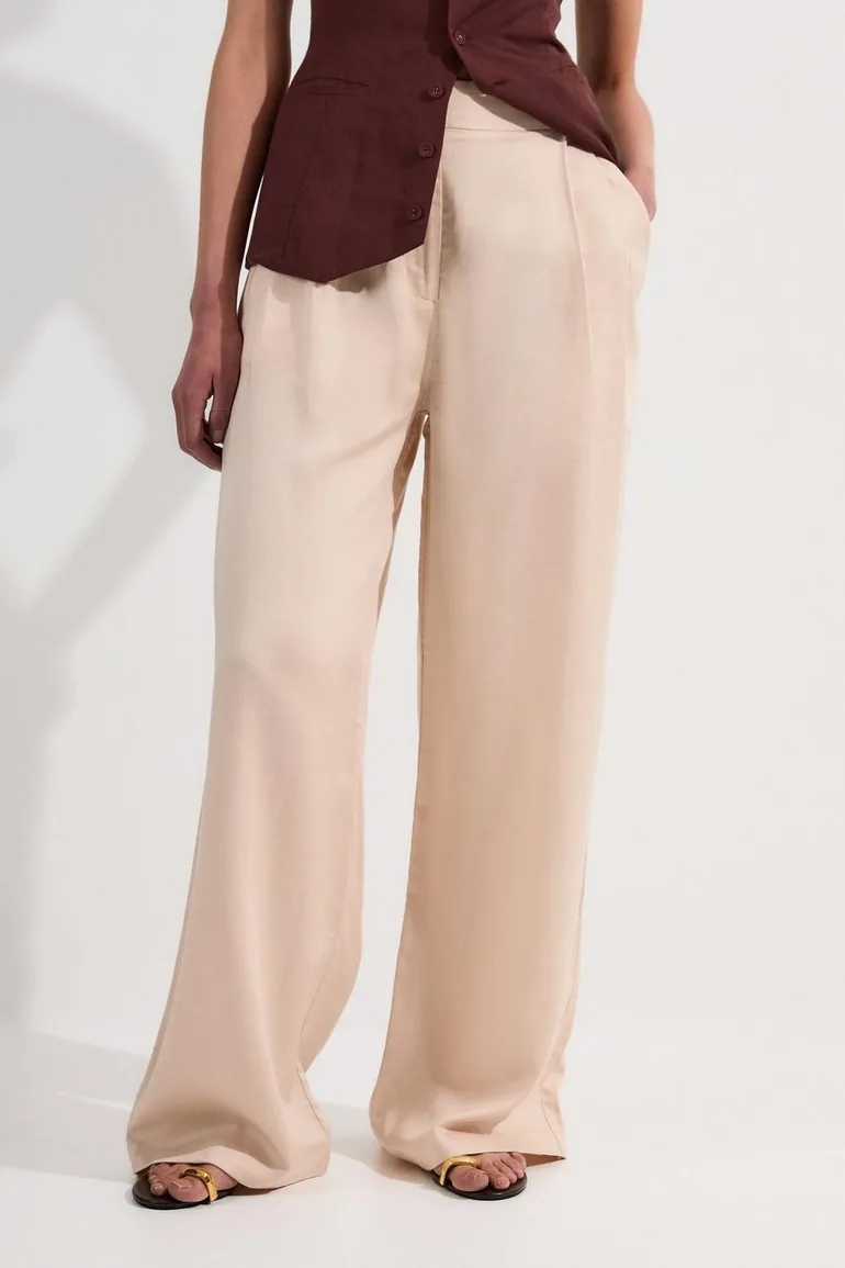 Premium Linen Wide Leg Tailored Trouser - 1