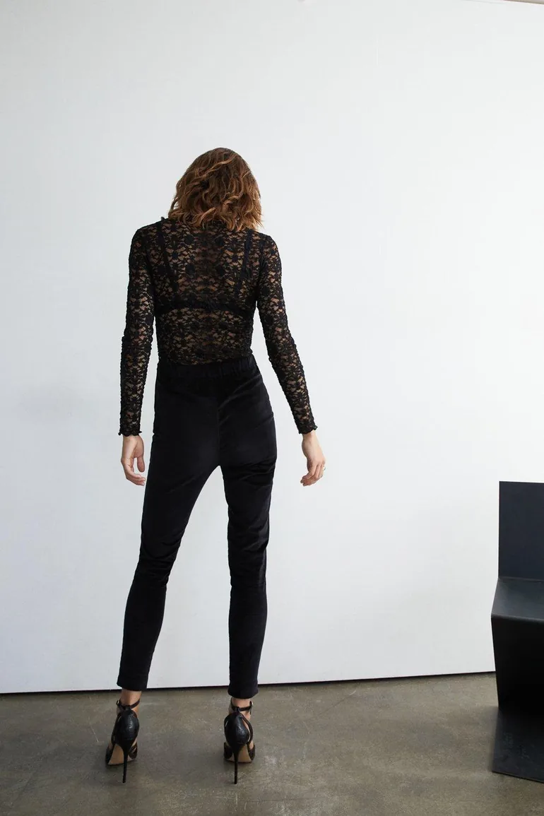 Velvet Skinny Zip Side Trouser - 2