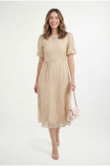 Petite Burn Out Floral Organza Midi Dress