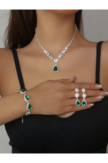 3-Piece Embellished Necklace, Bracelet And Earrings Jewelry Set