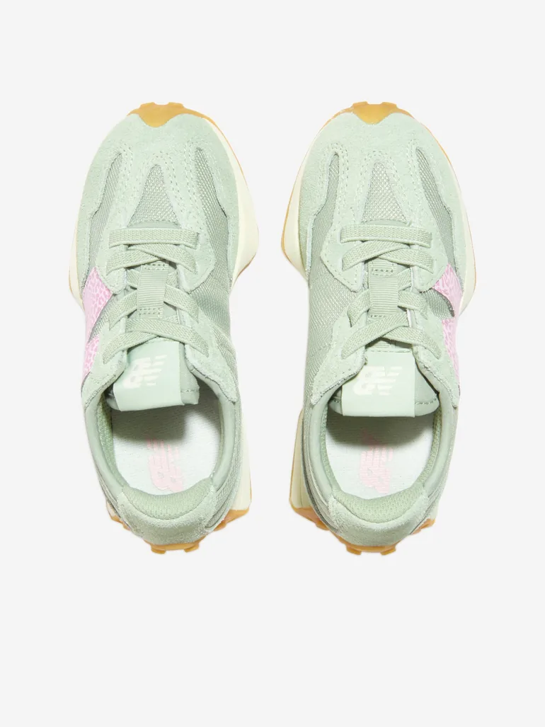 New Balance Girls 327 Bungee Lace Trainers in Green - 3