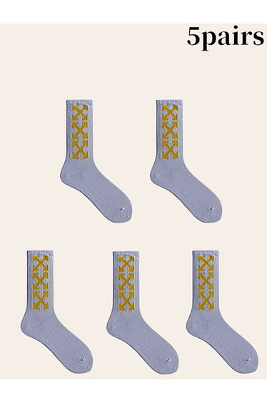 Pack of 5 - Graphic Print Crew Socks