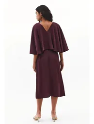 V Neck Long Dress - WINETASTING - 3