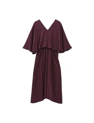 V Neck Long Dress - WINETASTING - 6
