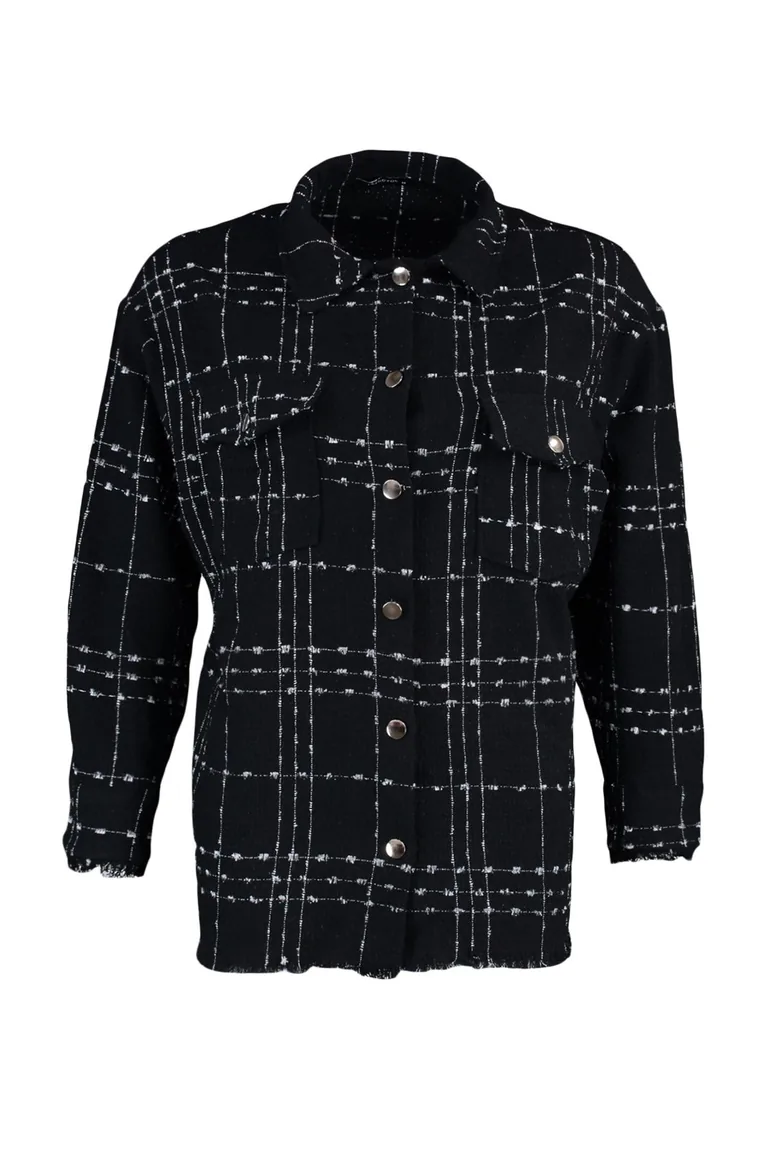 Black Chenille Woven Shirt - 5