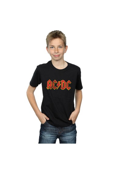AC/DC Boys Distressed Cotton Logo T-Shirt - Black