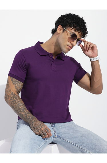 Men Regular Fit Short Sleeve Solid Polo