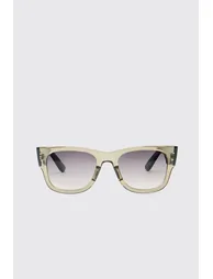 Plastic Rectangle Sunglasses - grey mist - 1