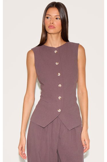 Dark Brown Tailored Waistcoat