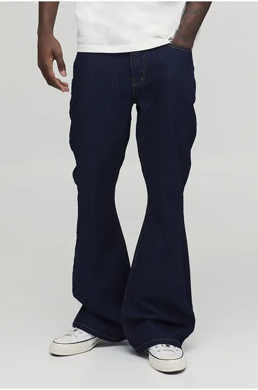 Basic Extreme Flared Fit Jeans - indigo