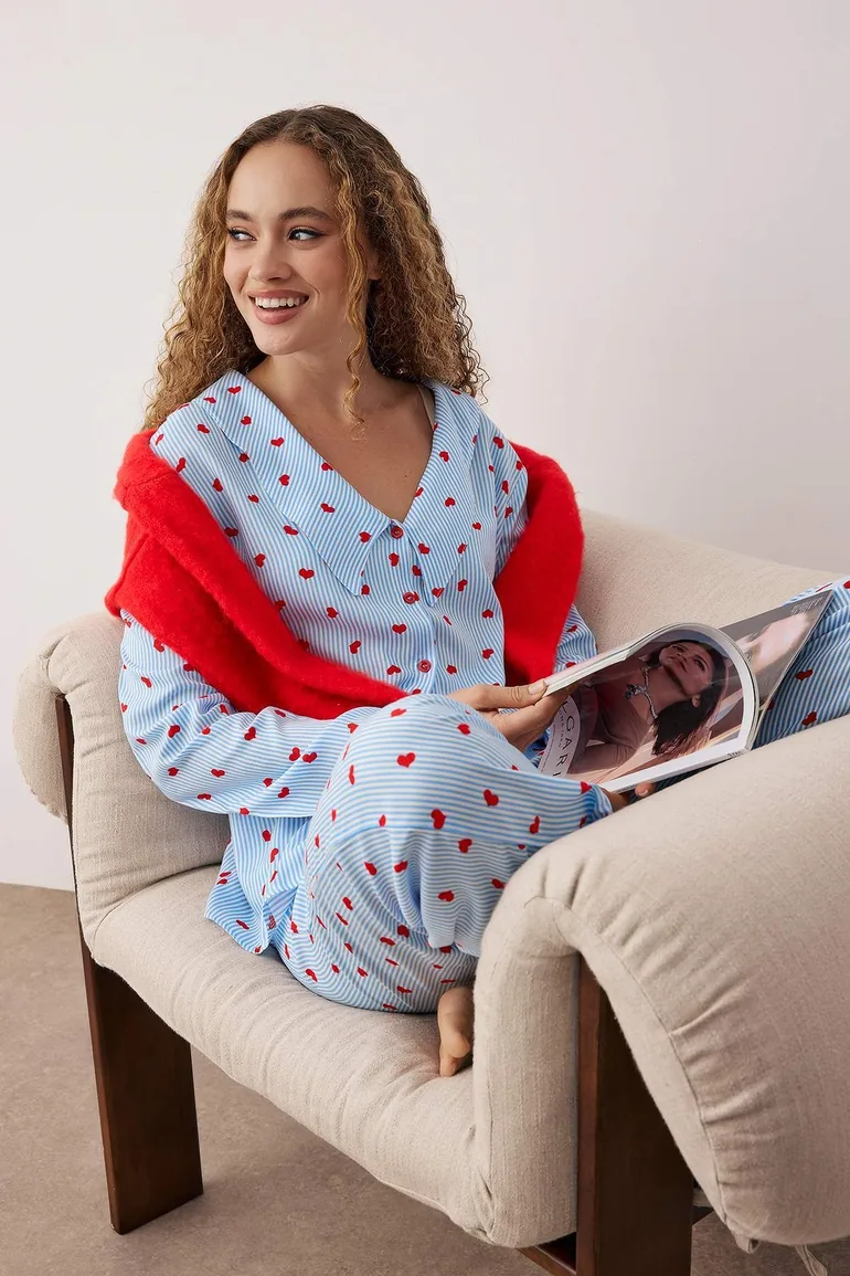 بيجامة ترينديول باللون الأزرق - 1