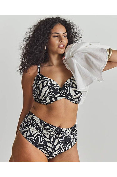 Twist Front High Waist Bikini Bottoms