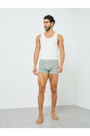 Men Olive Leaf Print Trunk