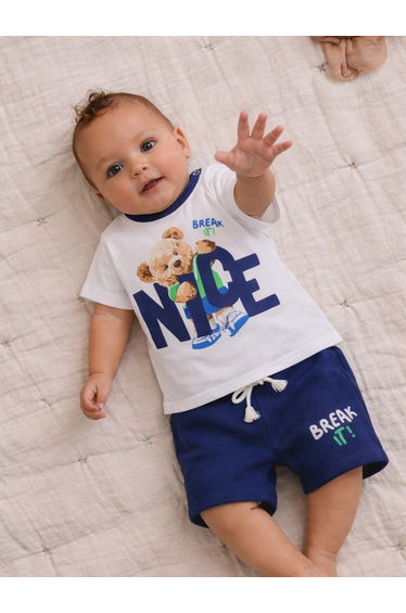 Baby Boys Bear Graphic T-Shirt and Shorts Set