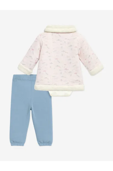 Mininio Baby Girls 3 Piece Outfit Set in Pink