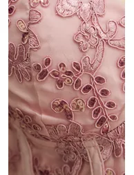 فستان سانفير زهري ماكسي على شكل حرف A - 9