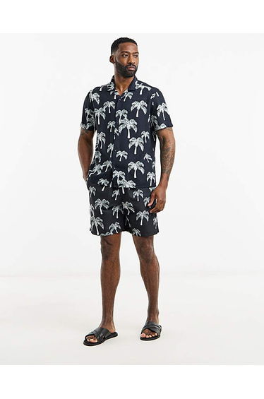 Mono Palm Print Swim Shorts