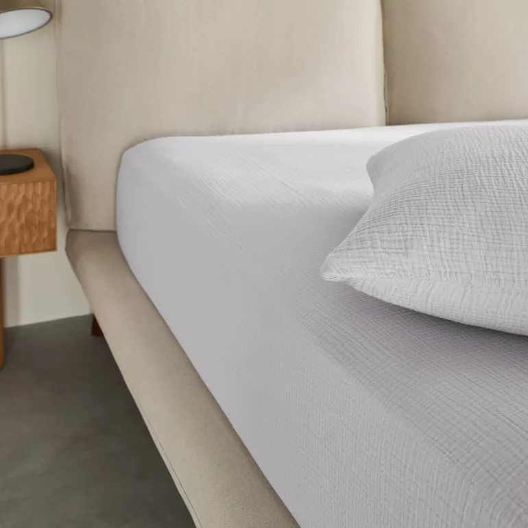 Yafa 100% Organic Cotton Muslin 200 Thread Count Fitted Sheet - 5