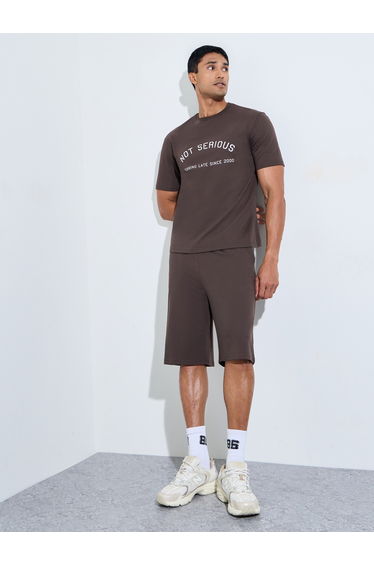 Men Slogan Print Oversized T-Shirt and Shorts Set
