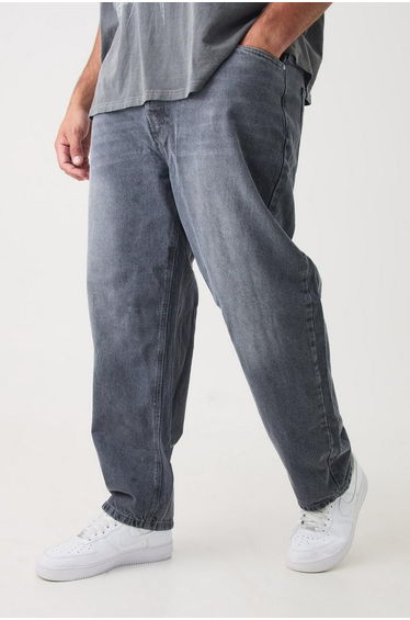 Plus Tapered Rigid Jean - mid grey