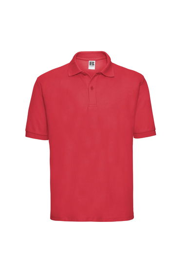 Russell Mens Polycotton Pique Polo Shirt - Bright Red
