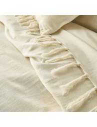 غطاء سرير قطن بشراشيب - 4