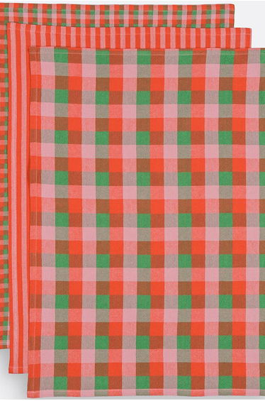 Set of 3 Sidone Yarn-Dyed Cotton Tea Towels
