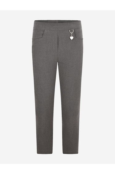 Zeco Girls School 2 Pocket Lycra Trousers in Grey