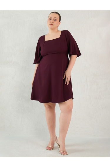 Plus Size Purple Knee Length Dress