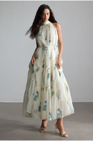 Harley Floral Print Halter Maxi Dress
